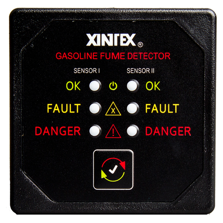 FIREBOY-XINTEX Gasoline Fume Detector w/2 Plastic Sensors - Black Bezel Displa G-2B-R